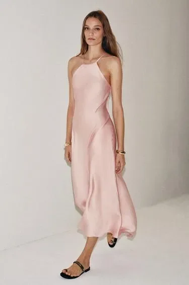 Атласное платье халтер коллекция ZARA «ZW»