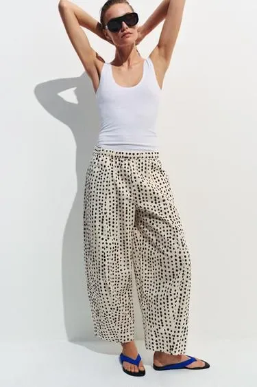 Zara Брюки в пижамном стиле в горошек — коллекция ZARA «ZW»