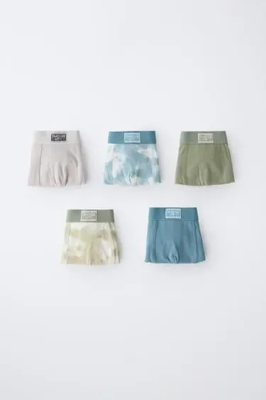 Zara 6-14 лет/набор из пяти трусов-боксеров с логотипом купить с доставкой.