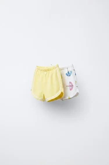 Zara Набор из двух бермуд из мягкой ткани с принтом купить с доставкой.