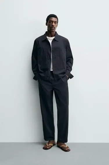 Zara Брюки прямого кроя из поплина