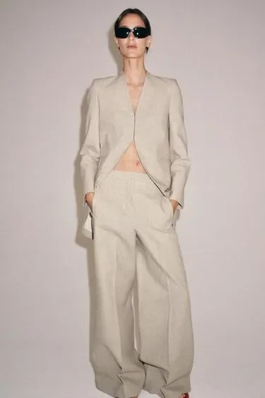 Zara Длинный блейзер в полоску — коллекция ZARA «ZW»