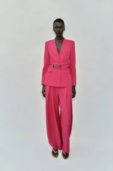 Zara Брюки с широкими штанинами и защипами
