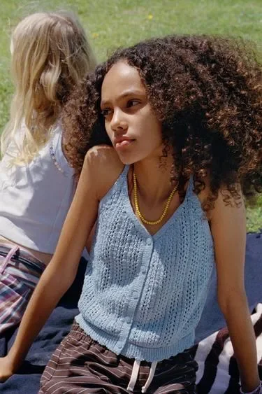 Zara Топ с вышивкой ришелье