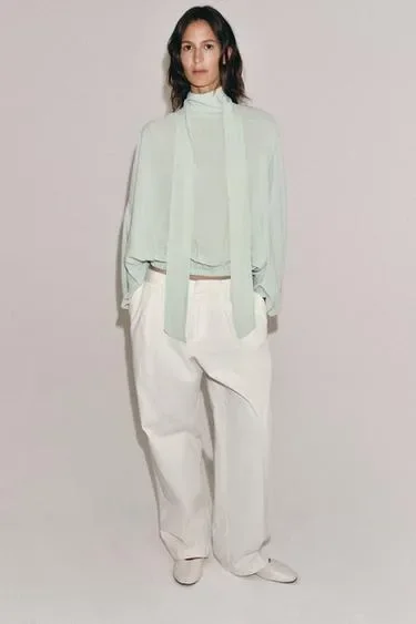 Рубашка с завязками коллекция ZARA «ZW»