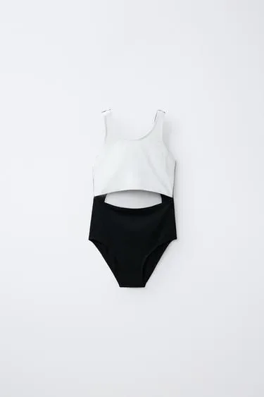 Zara 6-14 лет/ купальник с вырезами купить с доставкой.