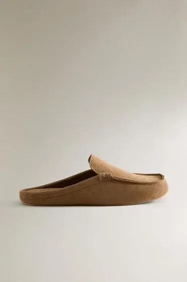 Zara Мюли из кожи в стиле лоферов