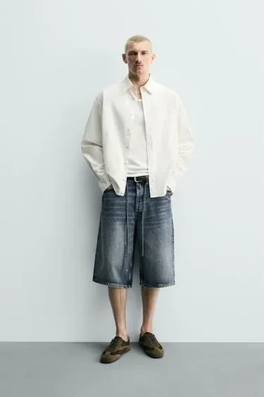 Zara Джинсовые шорты свободного кроя купить с доставкой.
