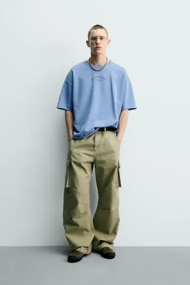Zara Толстовка с эффектом потертости и контрастным принтом
