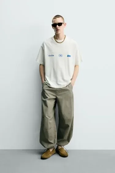 Zara Футболка с контрастными надписями купить с доставкой.