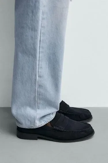 Zara Кожаные лоферы с планкой