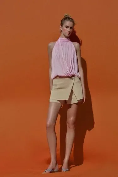 Zara Юбка-шорты с запáхом и низкой посадкой