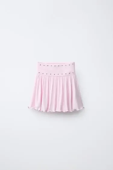 Zara Юбка с заклепками и воланами