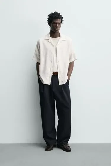 Zara Рубашка струящегося покроя из рельефной ткани