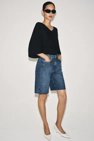 Zara Джинсовые шорты  со средней посадкой — коллекция ZARA «ZW»