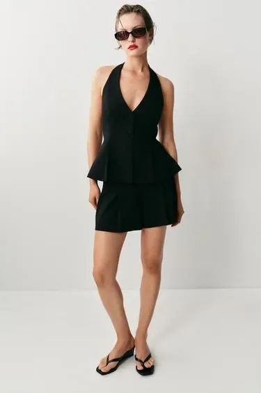 Zara Топ-жилет халтер с обтяжными пуговицами