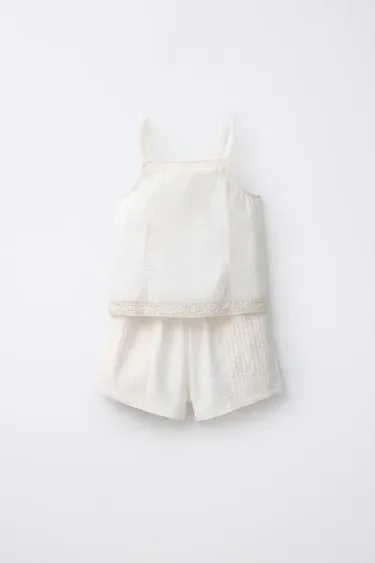 Zara 6-14 лет/пижама с кружевными бретелями
