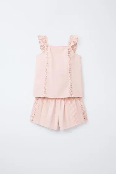 Zara 6-14 лет/пижама с вышивкой и бретелями купить с доставкой.