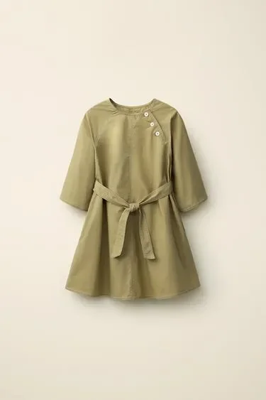 Платье из поплина с поясом CREATED BY CARAMEL LONDON X ZARA