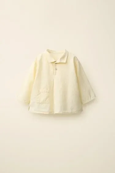Рубашка из трикотажа SLUB с длинными рукавами, коллекция CARAMEL LONDON X ZARA