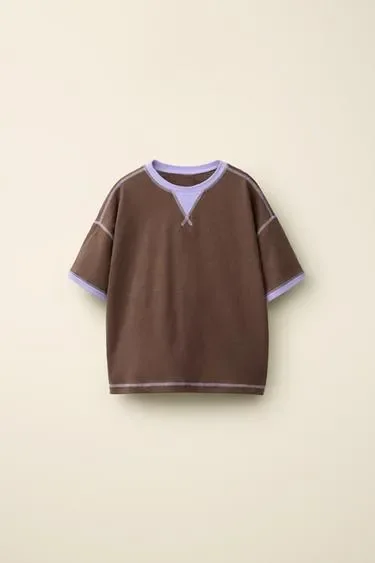 Zara Футболка с контрастной прострочкой от CARAMEL LONDON X ZARA