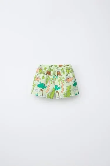 Zara 1-6 лет/плавки-бермуды с динозаврами