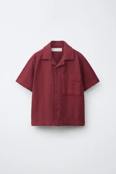 Zara Рубашка в стиле рустик из рельефной ткани