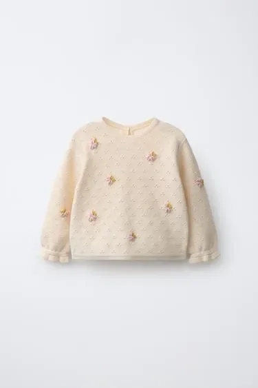 Zara Свитер с ажурным узором и узелками