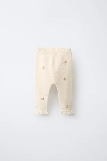 Zara Брюки с ажурными деталями и вышивкой