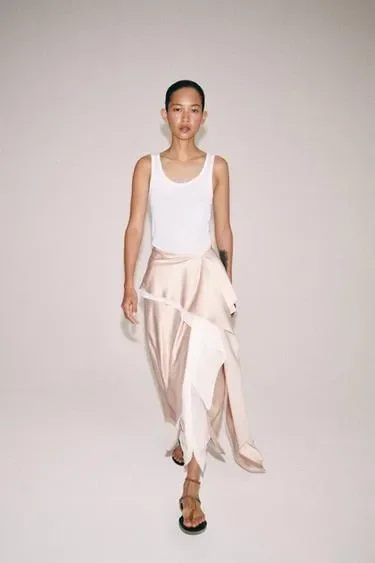 Zara Атласная струящаяся юбка — коллекция ZARA «ZW»