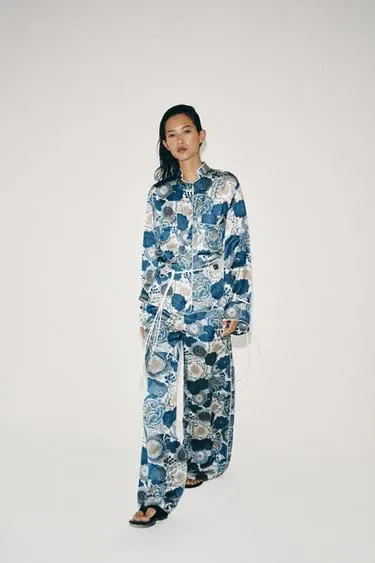 Zara Рубашка с цветочным принтом — коллекция ZARA «ZW»