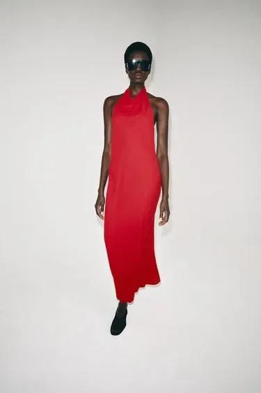 Zara Платье из коллекции «ZW» с горловиной халтер