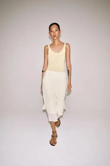 Zara Комбинированная юбка миди — коллекция ZARA «ZW»