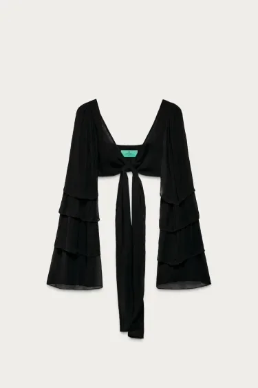 Топ marisa berenson x zara с рюшами