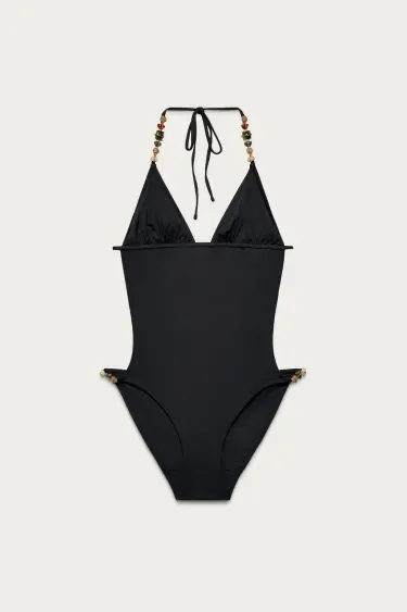 Слитный купальник marisa berenson x zara с камнями