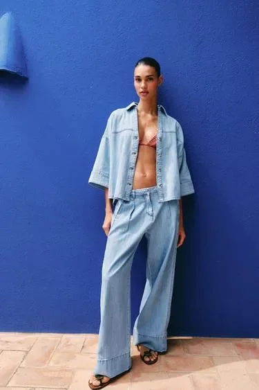 Zara Джинсы Z1975 с высокой посадкой и защипами купить с доставкой.