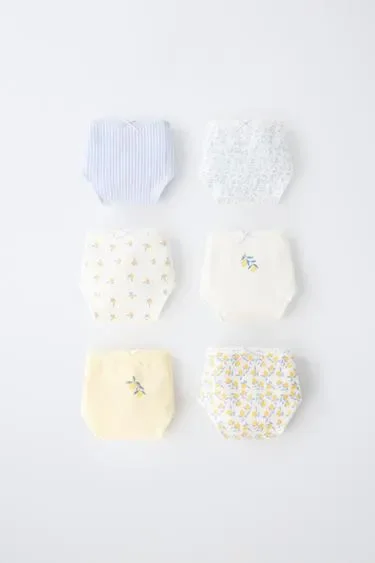 Zara 6-14 лет/ набор из шести трусов с лимонами