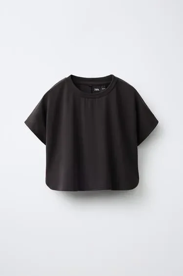Zara Лёгкая спортивная футболка с воротником купить с доставкой.