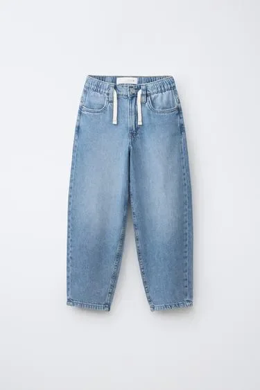 Zara Джинсы багги на шнурке