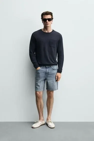 Zara Джинсовые шорты стандартной посадки купить с доставкой.