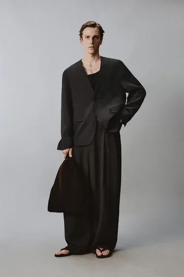 Zara Костюмный блейзер без лацканов купить с доставкой.