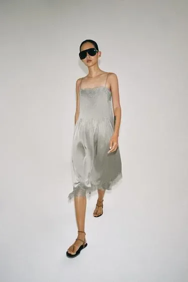 Zara Платье миди с кружевом — коллекция ZARA «ZW»