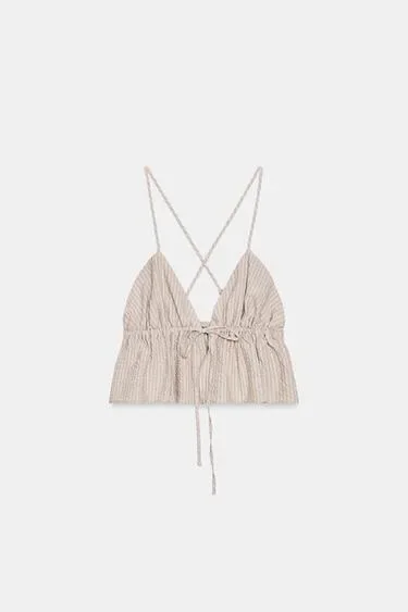 Zara Кроп-топ в полоску купить с доставкой.