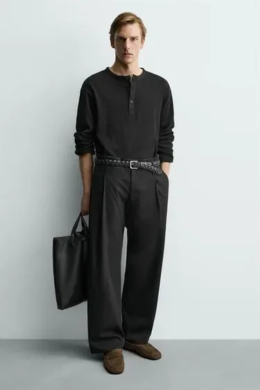Zara Кожаные лоферы с планкой