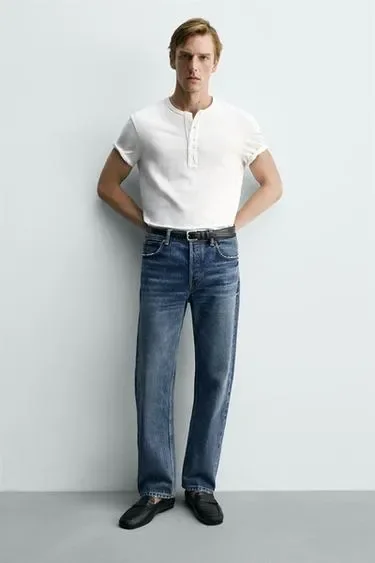Zara Кожаные лоферы с планкой