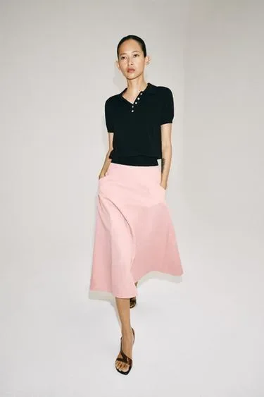 Zara Юбка миди из льна — коллекция ZARA «ZW»