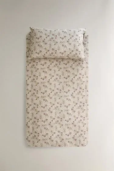 Zara Детское хлопковое пододеяльник с цветочным принтом