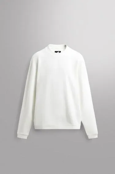 Zara Толстовка с круглым вырезом и вафельной тканью