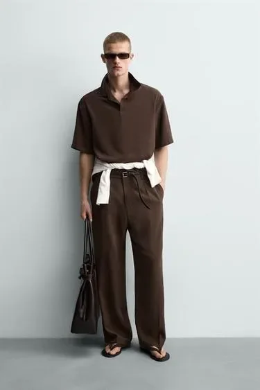 Zara Струящиеся брюки  со складками