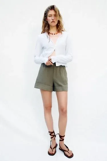 Zara Шорты-бермуды с отворотами